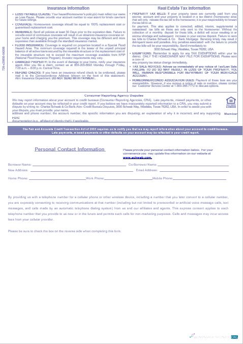 Download USA Charles Schwab & Co bank mortgage statement in Word and PDF formats, 3 pages 3 Photoshop template
